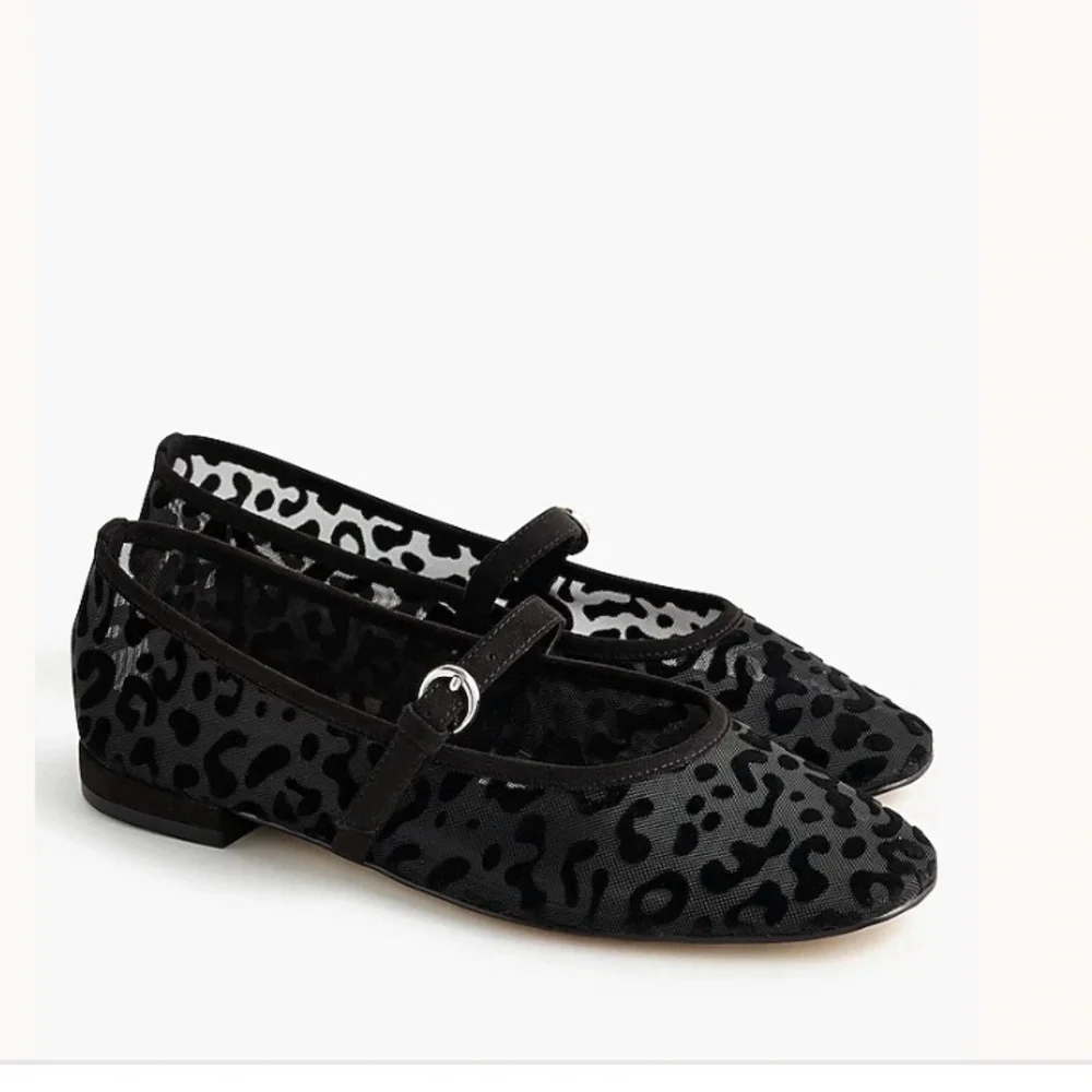 J. Crew Factory Black Leopard Flats - Picture 1 of 1